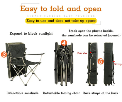 Stylish and Practical Beach Chair with Umbrella and Cooler Bag, Suitable for Picnics and Outdoor Activities