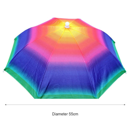 Portable Rain Umbrella Hat Foldable Outdoor Fishing Sunshade Waterproof Camping Headwear Beach Head Hats Fishing Hat 55-95CM