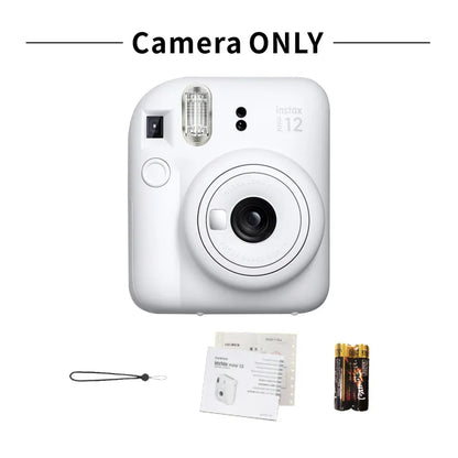Genuine Fujifilm Instax Mini 12 Instant Camera With 20 Sheets Mini Film Paper Camera Shoulder Strap Bag Accessories Gift Suit