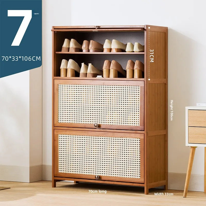 Imitation rattan woven shoe cabinet, simple shoe rack at the door of the home, economical, good-looking indoors