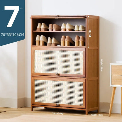 Imitation rattan woven shoe cabinet, simple shoe rack at the door of the home, economical, good-looking indoors