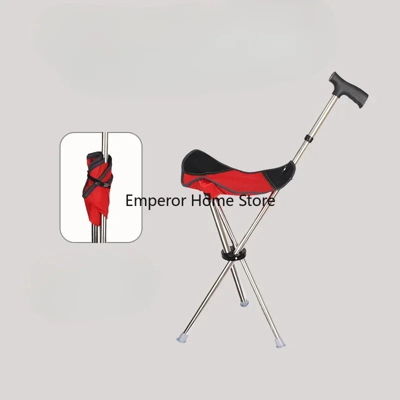 Climbing Mountain Beach Chair Retractable Folding Straight Cane Stool Elderly Assistance Walking Leisure Hand-held Chair 캠핑의자 의자