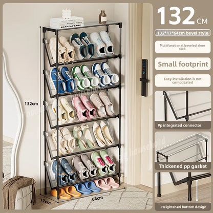 New simple multi-layer inclined dustproof shoe rack. Space saving home door step shoe cabinet, easy to assemble