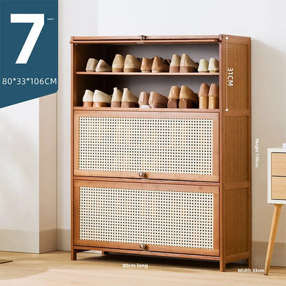 Imitation rattan woven shoe cabinet, simple shoe rack at the door of the home, economical, good-looking indoors