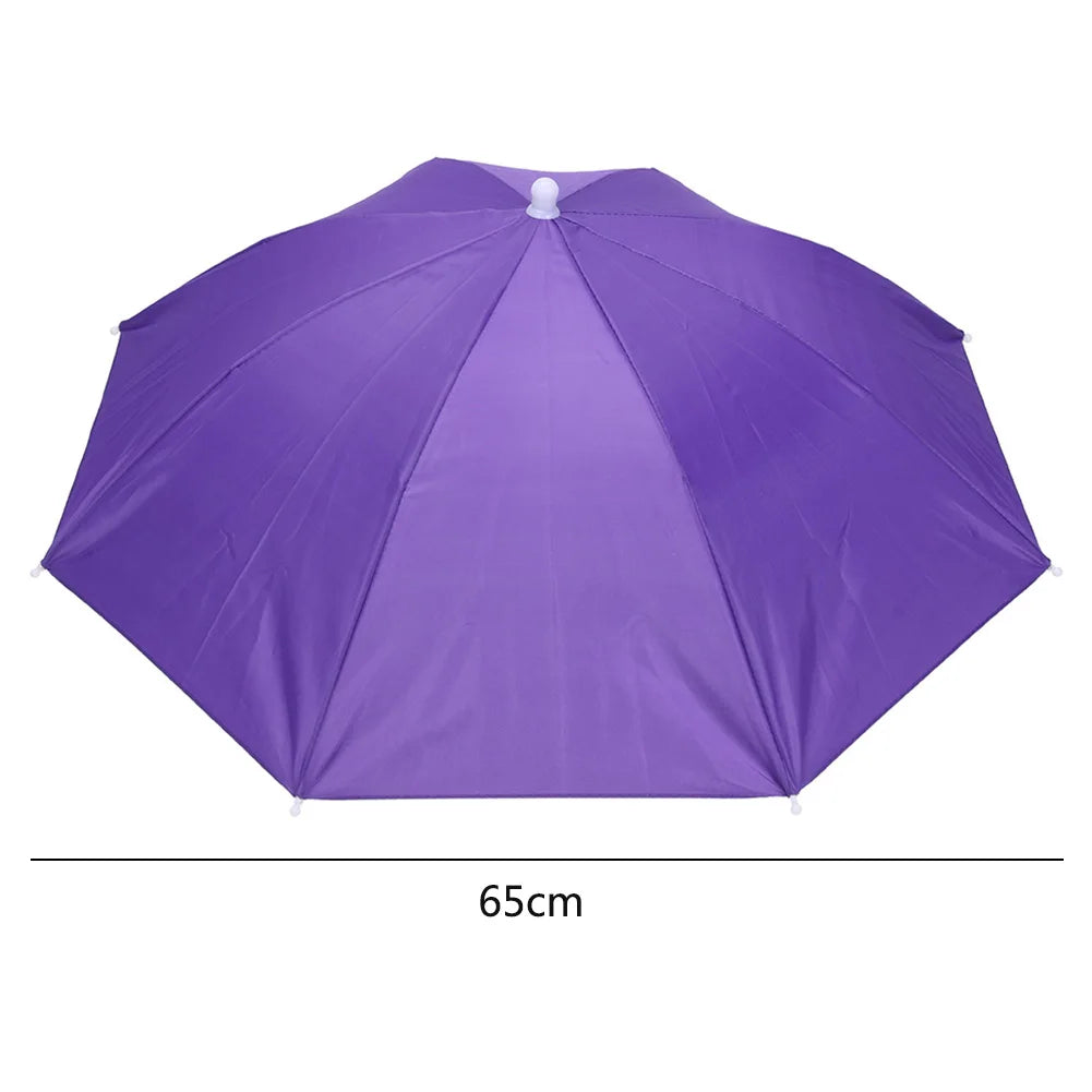 Portable Rain Umbrella Hat Foldable Outdoor Fishing Sunshade Waterproof Camping Headwear Beach Head Hats Fishing Hat 55-95CM