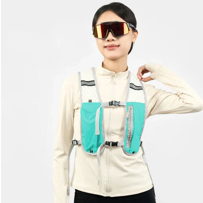 Biking Running Storage Vest Backpack Lightweight Running Vest Reflective Hydration Water Chest Pack Phone Storage Pocket