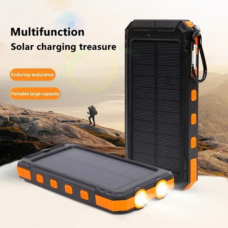 VIVO 500000mAh Solar Power Bank Portable Large Capacity Charger Compatible USB-A And USB-C With Flashlight For iPhone Huawei