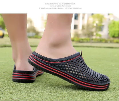 Men Shoes 2024 Beach Slippers Unisex Hollow Out Casual Women Beach Sandal Flip Flops Shoes Non-slip Size 36-45 Mens Slippers