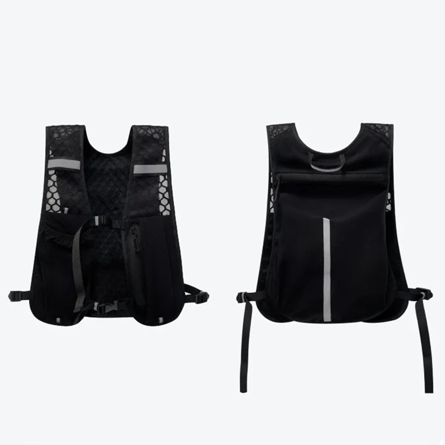 Biking Running Storage Vest Backpack Lightweight Running Vest Reflective Hydration Water Chest Pack Phone Storage Pocket