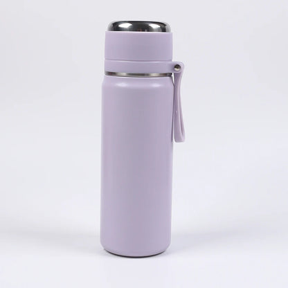 Stainless Steel Thermos Bottle 500ml/16.9oz And 600ml/20oz Vacuum Insulated Water Bottle With Handle Travel Insulated Cup