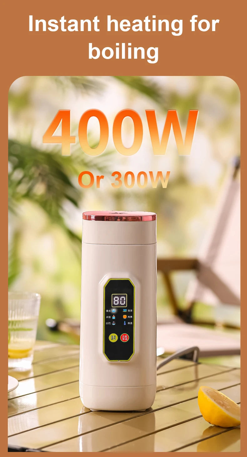 220V Electric Hot Kettle Portable Travel Heating Cup Multifunction Boiled Water Pot Smart Teapot Adjustable Temperature Kettle