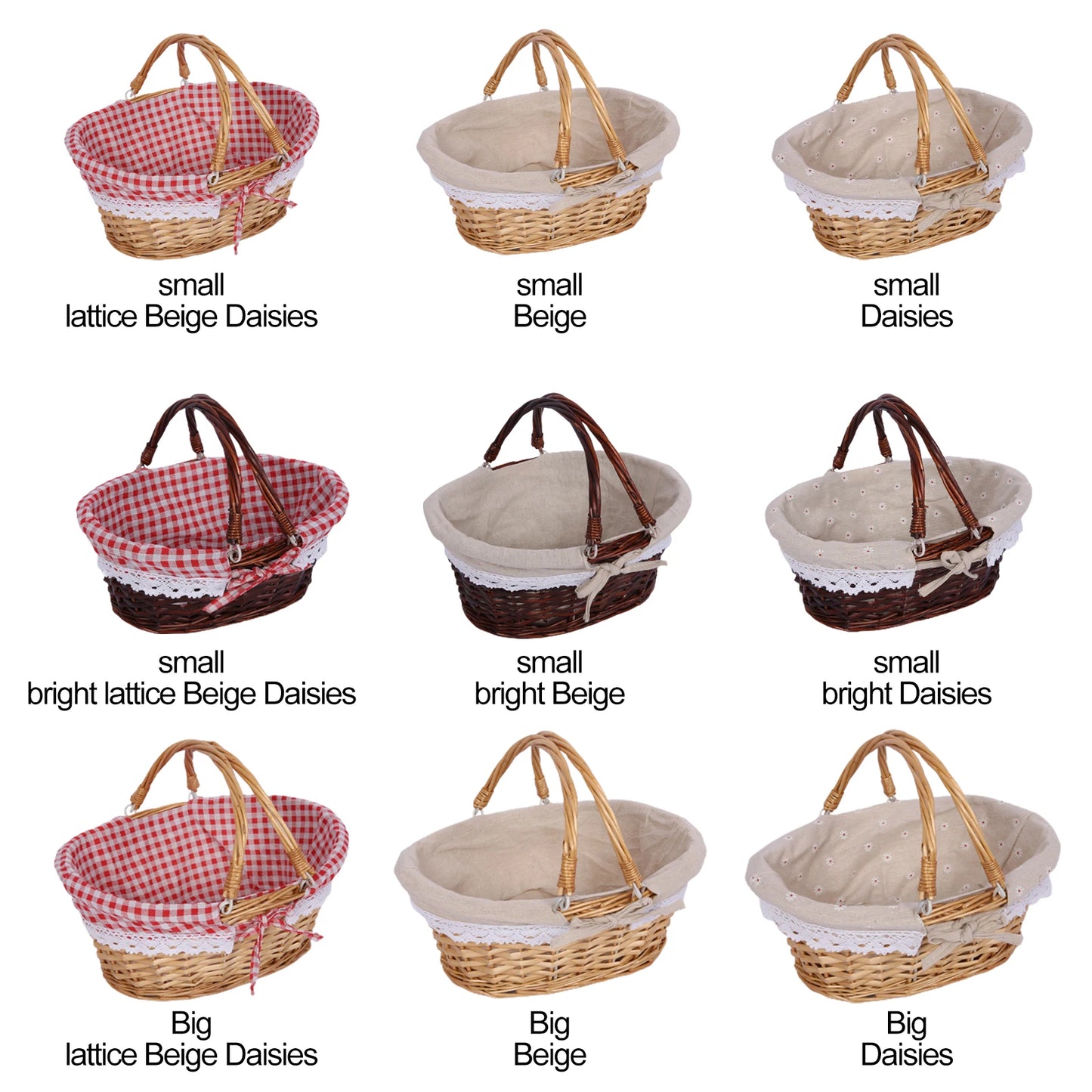 Woven Picnic Basket Woven Basket Folding Handle Portable Eco Friendly Rattan Picnic Basket for Bathroom Gift Rattan Woven Basket