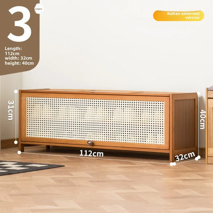 Imitation rattan woven shoe cabinet, simple shoe rack at the door of the home, economical, good-looking indoors