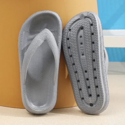 Summer Flip Flops Flat Platform Comfy Women Soft Sole Beach Slippers Fashion Sandals House Bathroom Non-Slip Thick Soled Shoes