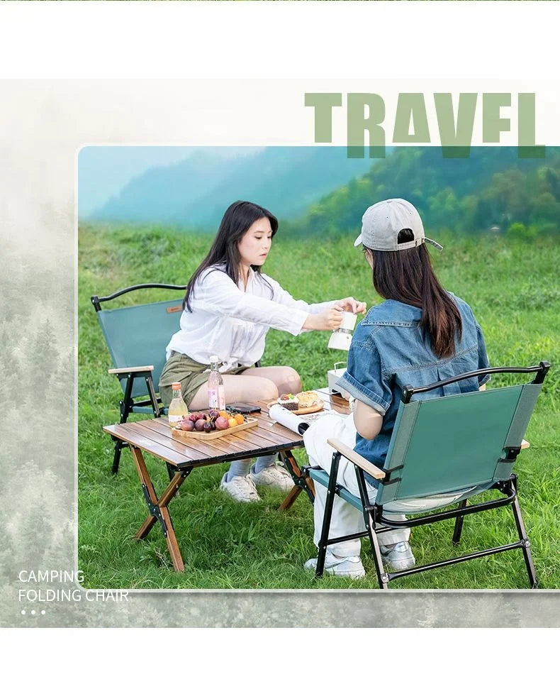 GIANXI Summer Outdoor Camping Green Folding Chair Aluminum Black Frame Portable ultra-light Fishing Chair Barbecue Beach Chair