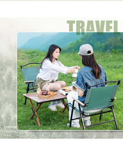 GIANXI Summer Outdoor Camping Green Folding Chair Aluminum Black Frame Portable ultra-light Fishing Chair Barbecue Beach Chair