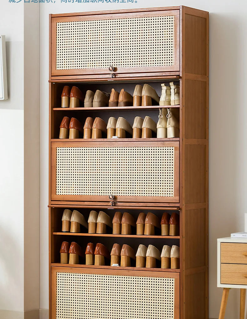 Imitation rattan woven shoe cabinet, simple shoe rack at the door of the home, economical, good-looking indoors