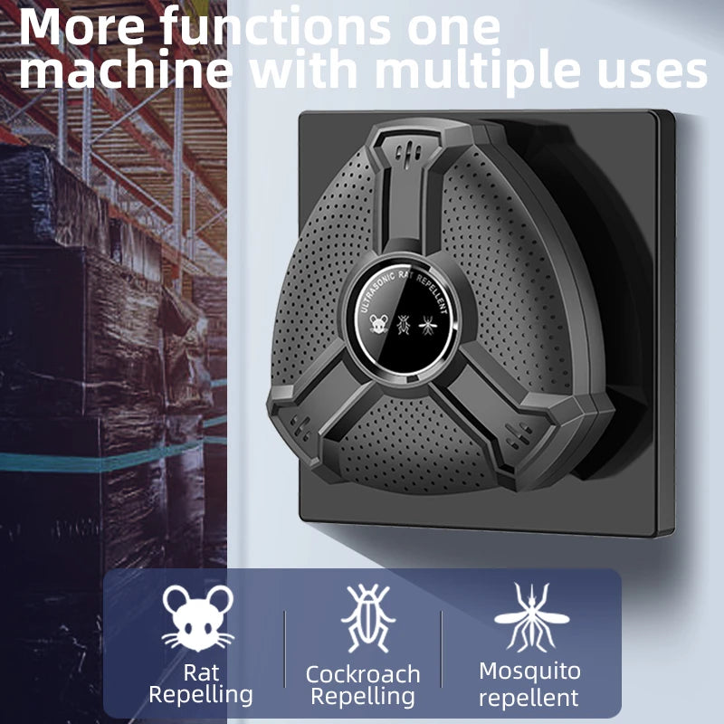 Intelligent Ultrasonic Rodent Repellent High-power Warehous Kitchen To Drive Away Mice And Cockroaches Household Use