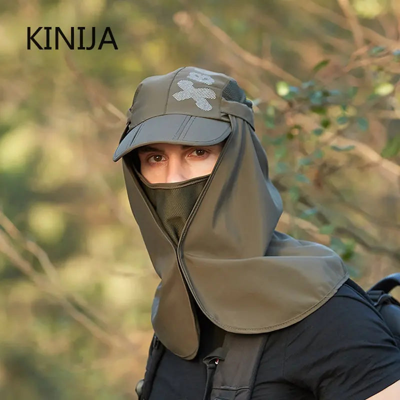 Foldable Quick Drying Waterproof 360° Visor Hat UV Protection Baseball Cap Men Shawl Sun Hats Women Dual Use Fishing Hiking Cap