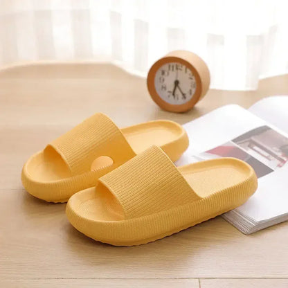 High quality Women Thick Slippers Indoor Home Eva Soft Sole Pillow Slides Sandals Woman Summer Non Slip Beach Flip Flops New