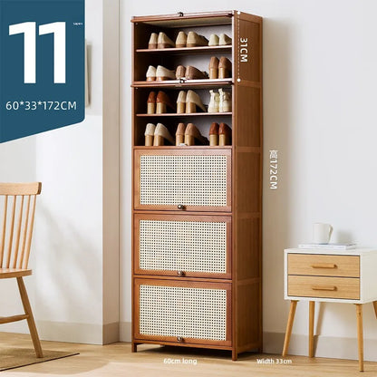 Imitation rattan woven shoe cabinet, simple shoe rack at the door of the home, economical, good-looking indoors
