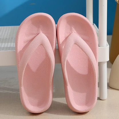 Summer Flip Flops Flat Platform Comfy Women Soft Sole Beach Slippers Fashion Sandals House Bathroom Non-Slip Thick Soled Shoes