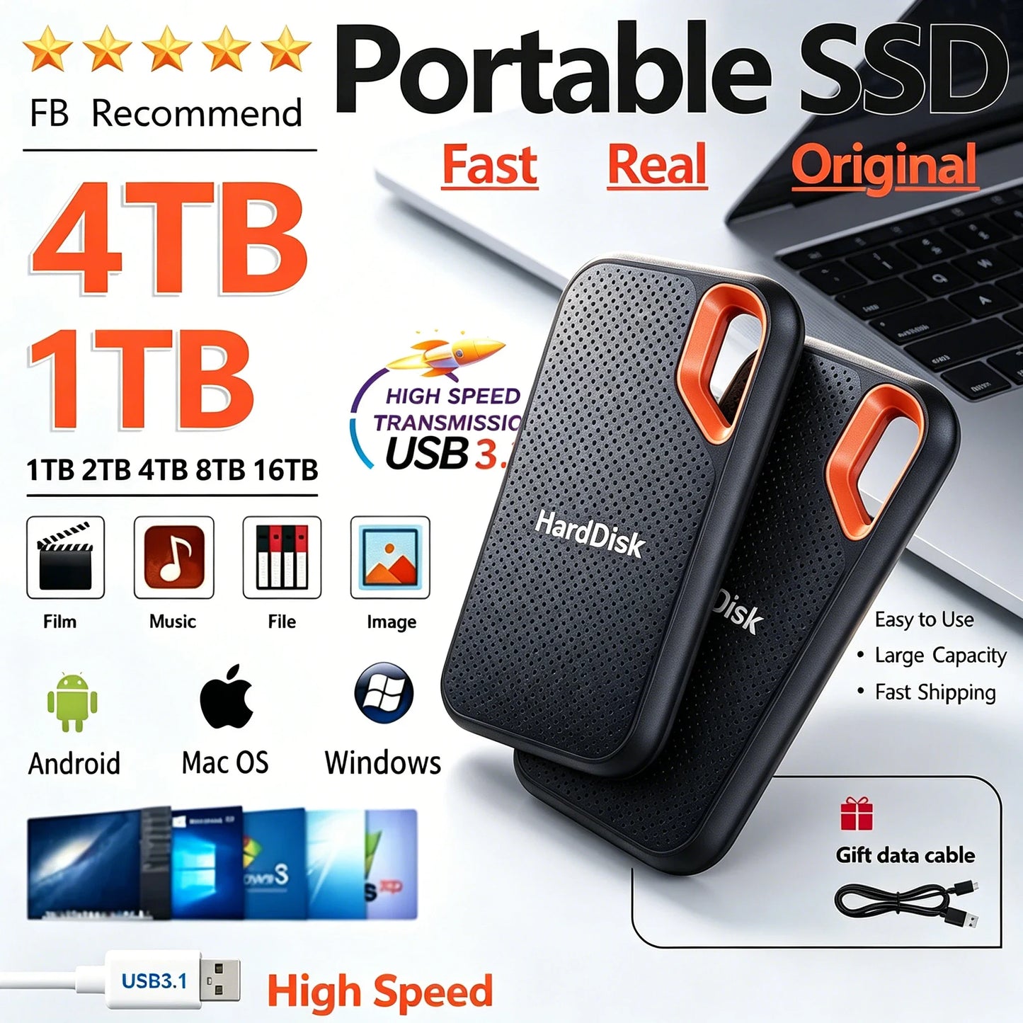 Ultra Thin Solid State Hard Drive 2tb Brings Comfortable Use 1tb SSD Meets Light Demands and 4tb Massive Media Resources Easily