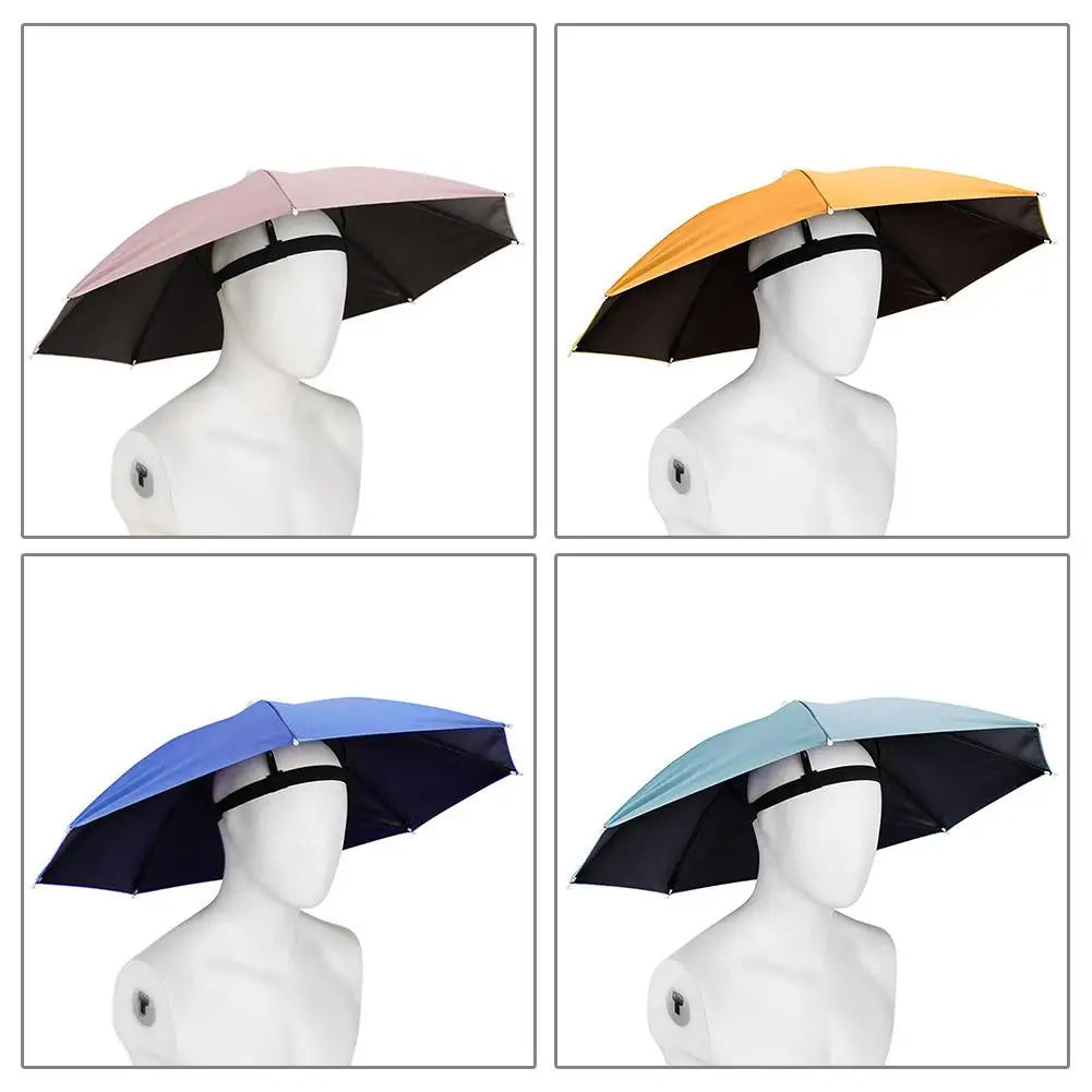 Outdoor Fishing Caps Portable Umbrella Hat Sunscreen Waterproof Fishing Umbrella Universal Headwear Hats Camping Foldable Hats