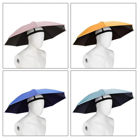 Outdoor Fishing Caps Portable Umbrella Hat Sunscreen Waterproof Fishing Umbrella Universal Headwear Hats Camping Foldable Hats