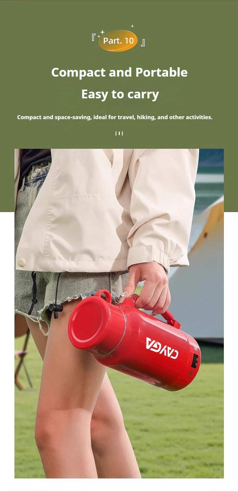 Large Capacity Travel Electric Kettle Constant Temperature Water Boiler Dual Lid Design 110V Portable Insulated Kettle