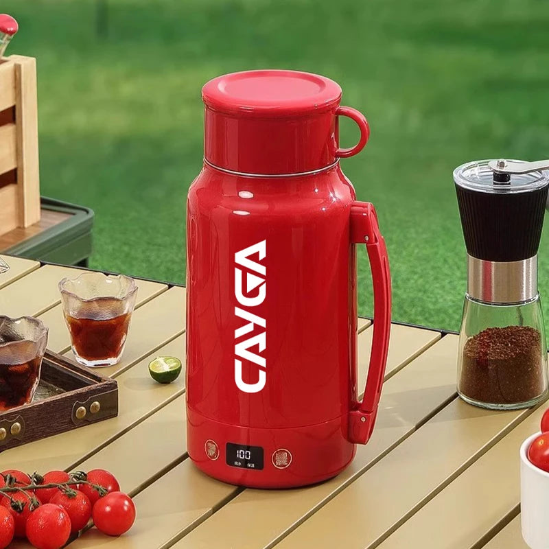 Large Capacity Travel Electric Kettle Constant Temperature Water Boiler Dual Lid Design 110V Portable Insulated Kettle