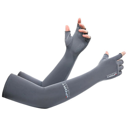 Summer Anti-UV Cooling ‌Ice Silk Arm Sleeves Breathable Stretchy Cover UV Protection Sun Sleeves for Cycling Running Sports
