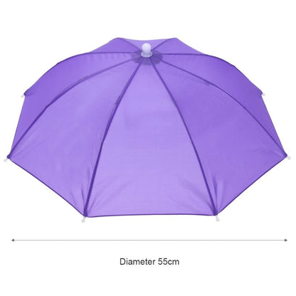 Portable Rain Umbrella Hat Foldable Outdoor Fishing Sunshade Waterproof Camping Headwear Beach Head Hats Fishing Hat 55-95CM