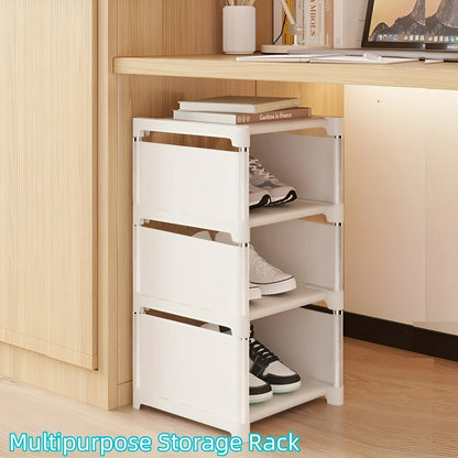 Metal Frame Shoe Rack Multi-Tier Fabric Shelves Space Saving for Sneakers Sandals Entryway Easy Assembly Holiday Storage