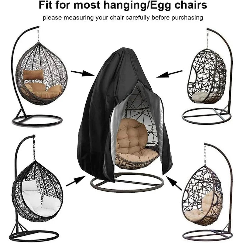 210D Oxford Waterproof Patio Hanging Egg Chair Cover Wicker Swing Egg Chair Cover Swing Hanging Chair Egg Shell Courtyard Garden