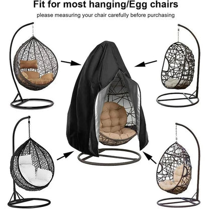 210D Oxford Waterproof Patio Hanging Egg Chair Cover Wicker Swing Egg Chair Cover Swing Hanging Chair Egg Shell Courtyard Garden