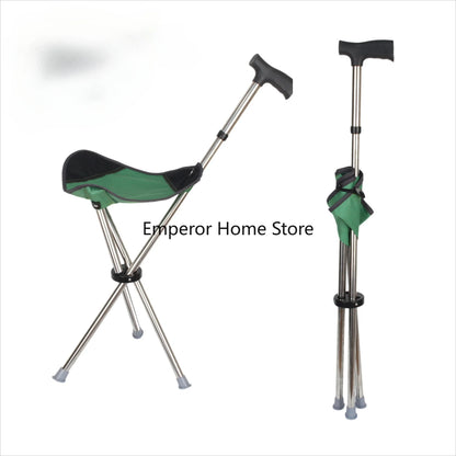 Climbing Mountain Beach Chair Retractable Folding Straight Cane Stool Elderly Assistance Walking Leisure Hand-held Chair 캠핑의자 의자