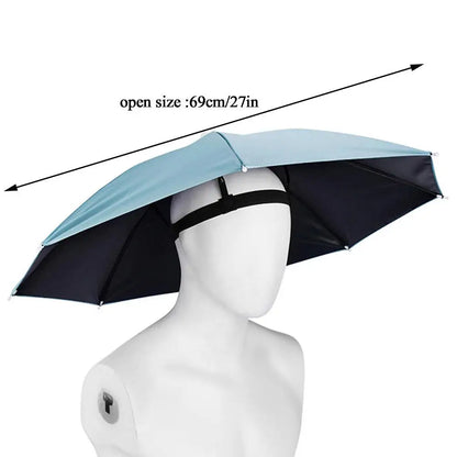 Outdoor Fishing Caps Portable Umbrella Hat Sunscreen Waterproof Fishing Umbrella Universal Headwear Hats Camping Foldable Hats