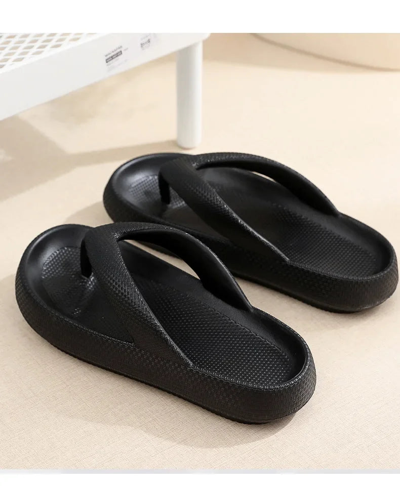 Summer Flip Flops Flat Platform Comfy Women Soft Sole Beach Slippers Fashion Sandals House Bathroom Non-Slip Thick Soled Shoes