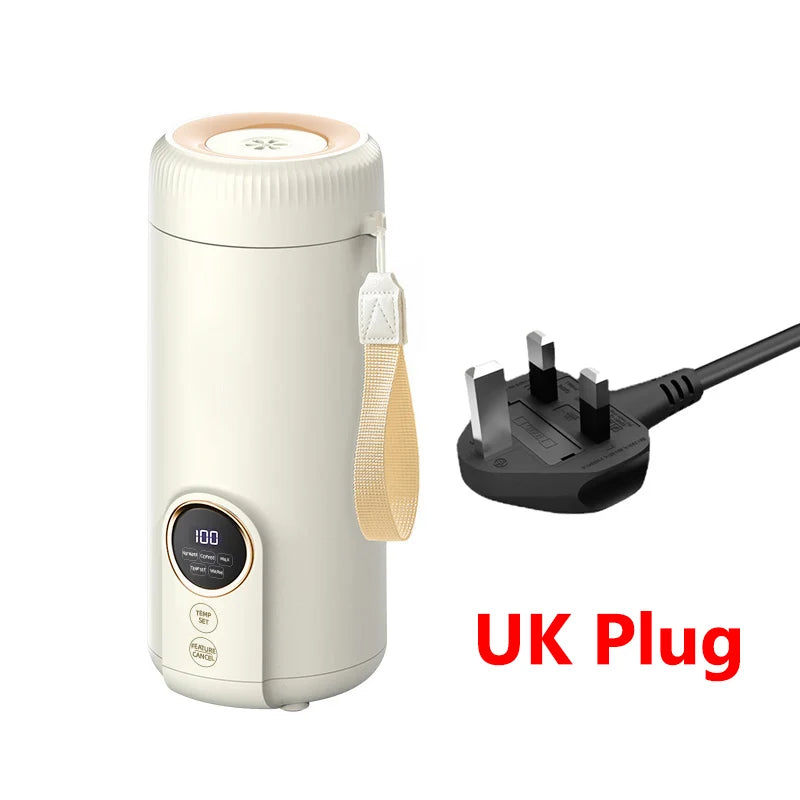 LED Digital Display Boiling Water Electric Bottle 220V 400W Leakproof Travel Milk Coffee Heating Cup Portable Hot Water Kettle