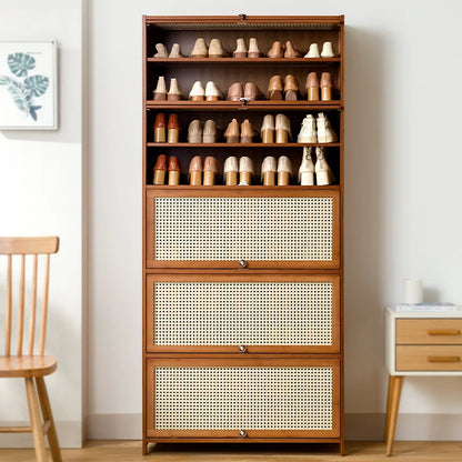 Imitation rattan woven shoe cabinet, simple shoe rack at the door of the home, economical, good-looking indoors