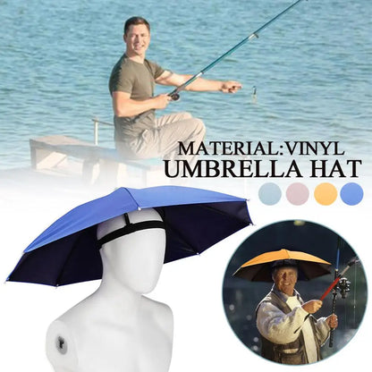 Outdoor Fishing Caps Portable Umbrella Hat Sunscreen Waterproof Fishing Umbrella Universal Headwear Hats Camping Foldable Hats
