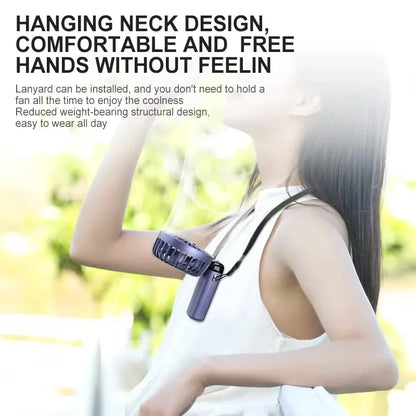 Handheld Mini Fan Foldable Portable Neck Hanging Fans 5 Speed USB Rechargeable Fan with Phone Stand and Display Screen 1800mAh