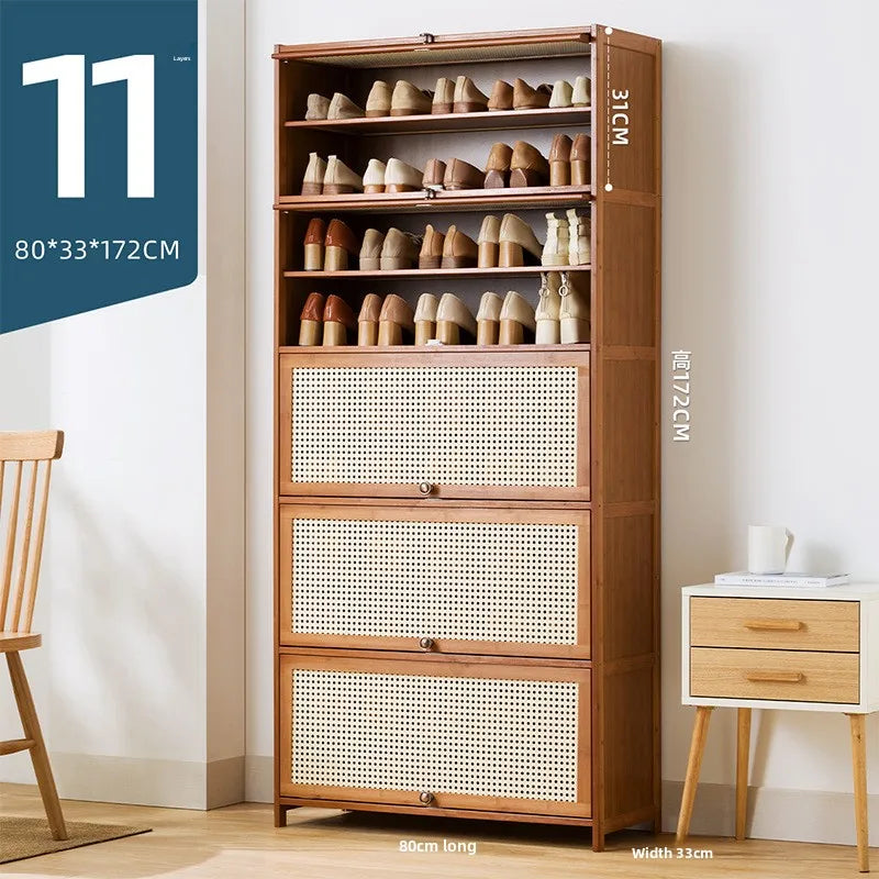 Imitation rattan woven shoe cabinet, simple shoe rack at the door of the home, economical, good-looking indoors