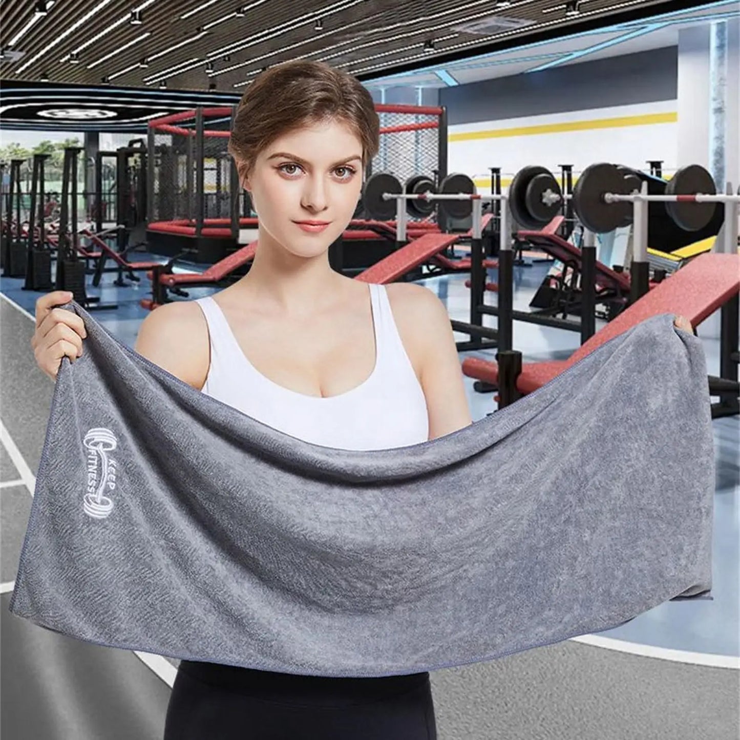42*95cm Microfiber Gym Yoga Exercise Swimming Fitness Towel Fast Drying Cooling Towel Beach Running Body Non-slip Sports Sweat