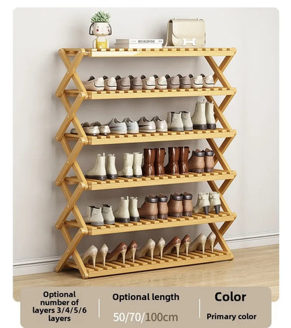 Portable Folding Shoe Rack, Required Space Saving Shoe Shelf for Dormitory Apartment Rental, Multi-Tier Shoe Organizer Storage