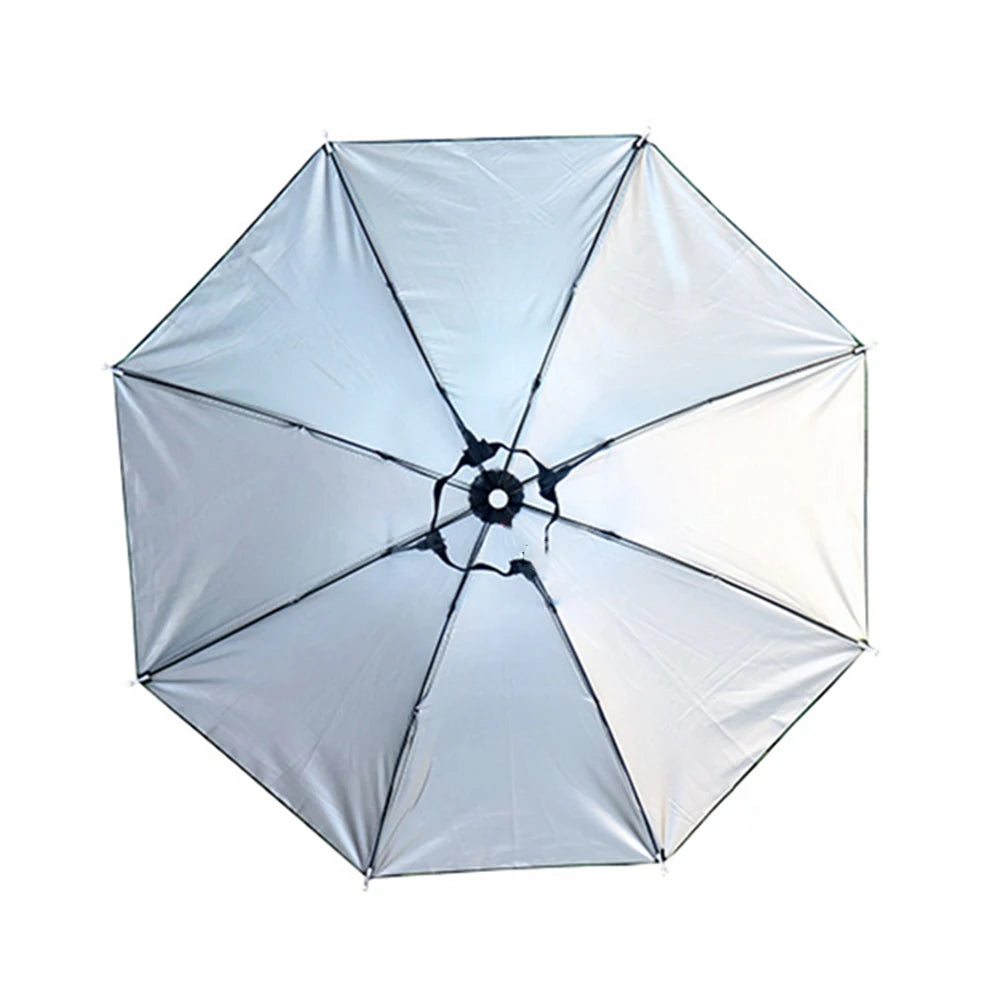 Portable Rain Umbrella Hat Foldable Outdoor Fishing Sunshade Waterproof Camping Headwear Beach Head Hats Fishing Hat 55-95CM