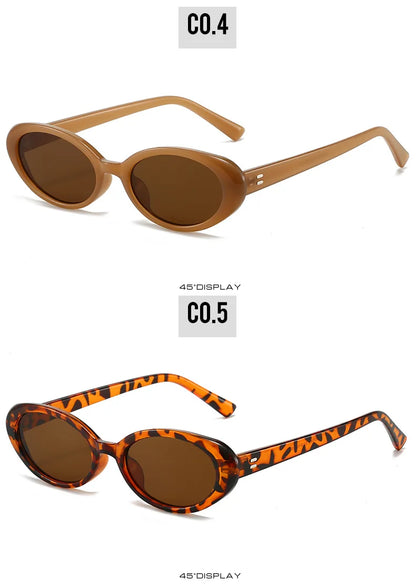 Small Oval Sunglasses for Women's Vintage Design Sun glasses Shades Female Sexy Retro Punk Men Sunglass Outdoor Trendy Eyewear