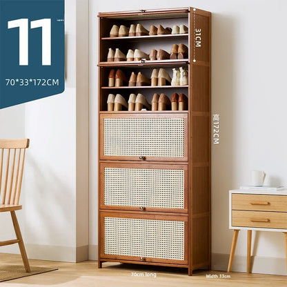 Imitation rattan woven shoe cabinet, simple shoe rack at the door of the home, economical, good-looking indoors