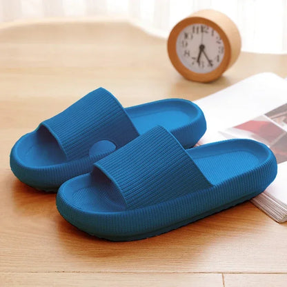 High quality Women Thick Slippers Indoor Home Eva Soft Sole Pillow Slides Sandals Woman Summer Non Slip Beach Flip Flops New